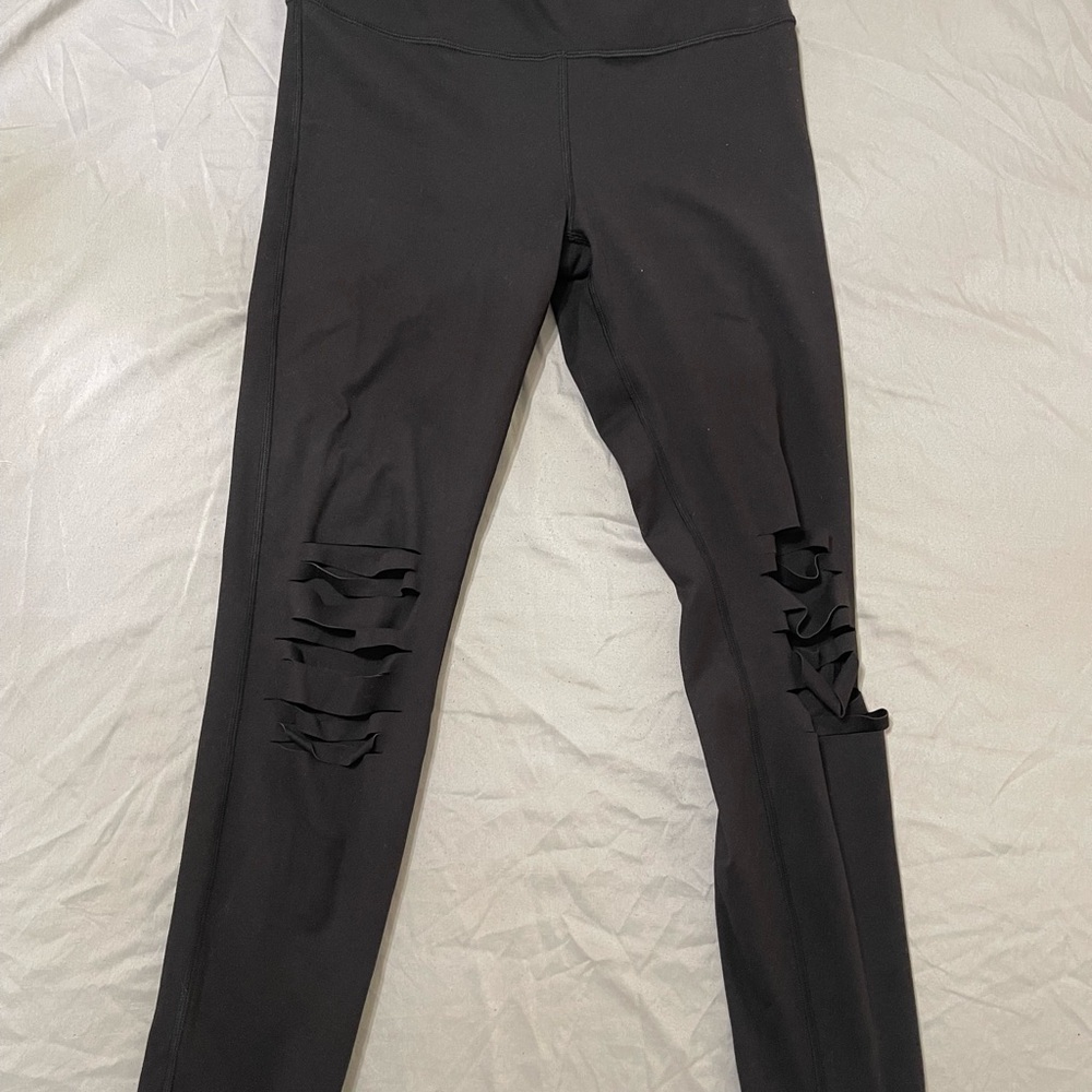Mono B Black Distressed Leggings